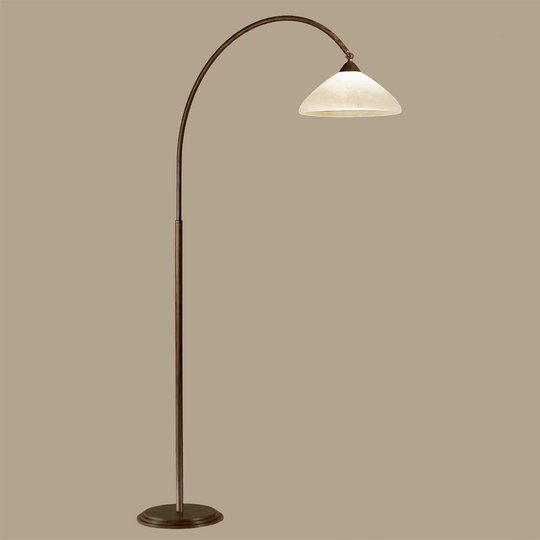 Båglampa Samuele, djup 120cm, scavo-brun