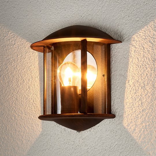 Rostbrun LED utomhusvägglampa Maelis