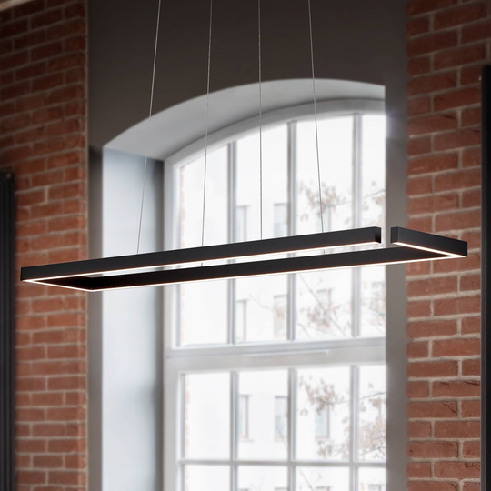 LED-hänglampa Marisa-100, matt svart, 100 x 20 cm