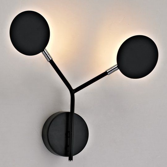 LED-vägglampa Belize, 2 lampor, svart