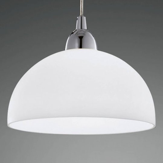 Glas-pendellampa Nice, vit, 26 cm