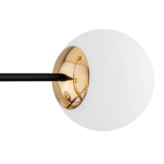 Taklampa Caroll, 8 lampor opal/mässing/svart