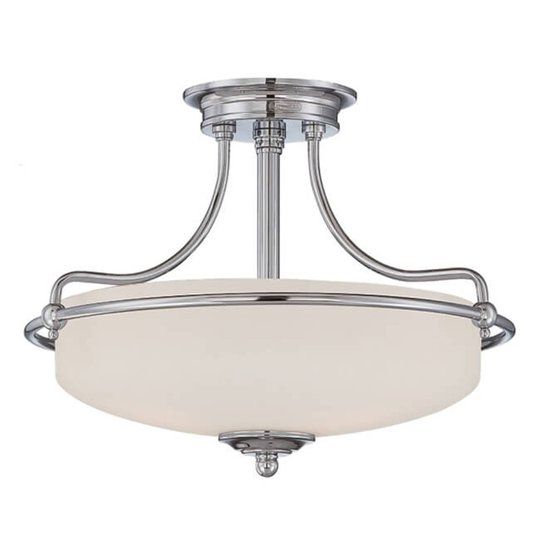 Taklampa Griffin med avstånd, Ø 43 cm, krom