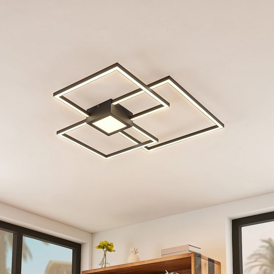 Lindby Duetto LED-taklampa antracit 38 W
