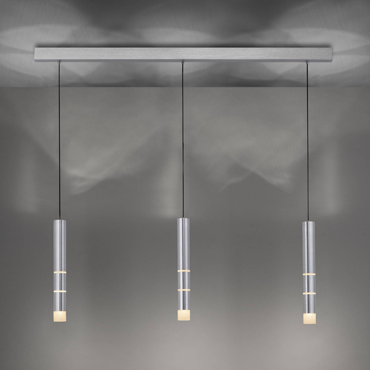 PURE Vega LED-hänglampa, tre cylindrar, aluminium