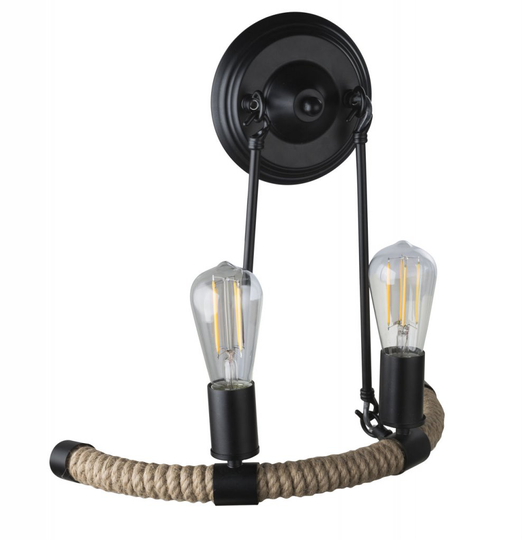 Ulleu vägglampa (Svart)