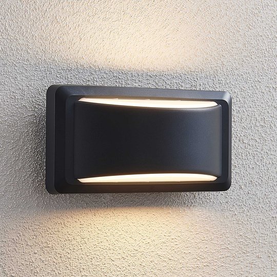 LED-utomhusvägglampa Iskia, breda ränder