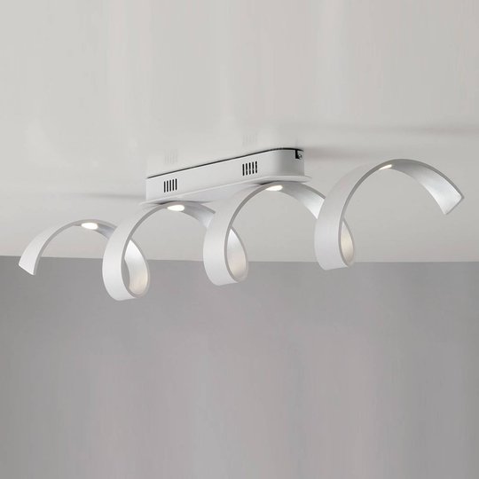 LED-taklampa Helix i vit-silver