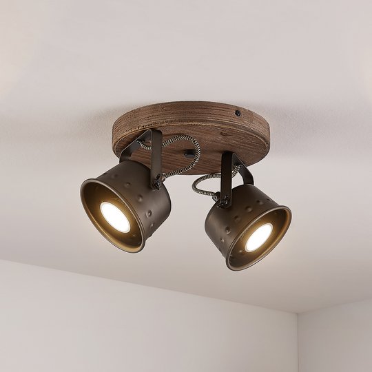 Lindby Rubinjo takspotlight, 2 lampor rund