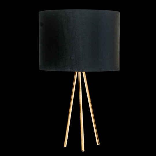 Bordslampa Monaco, trebent guld, svart sammet