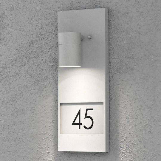 Vacker husnummerlampa Modena 7655, grå