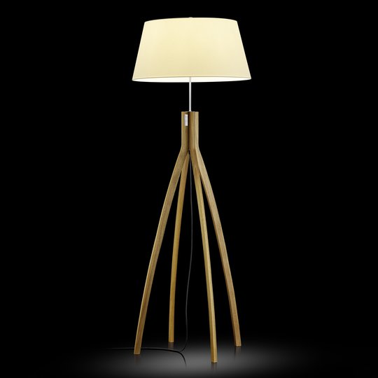 BANKAMP golvlampa Memphis, ekträ och tyg