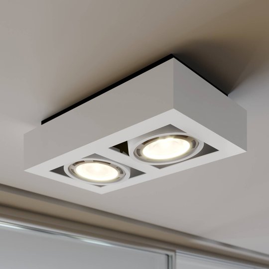 LED-takspotlight Ronka, GU10, 2 lampor, vit