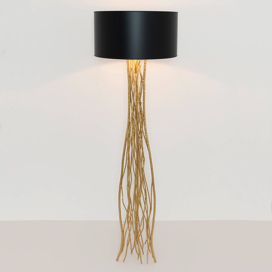 Golvlampa Capri i svart-guld