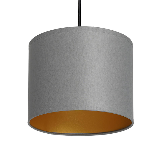 Hänglampan Soho cylindrisk 1 lampa Ø18 cm grå/guld