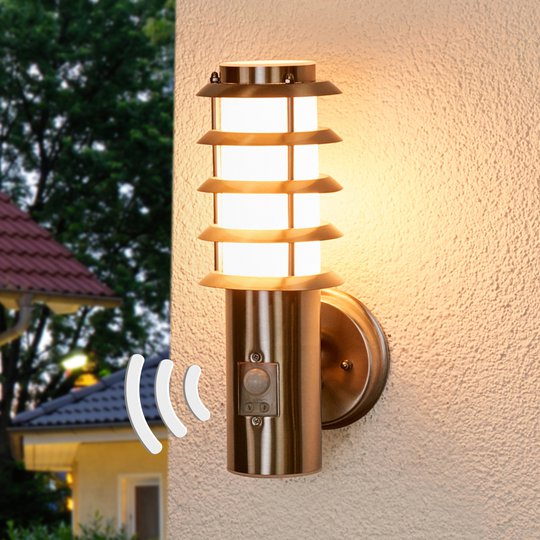 Selina - sensor-utomhusvägglampa med raster