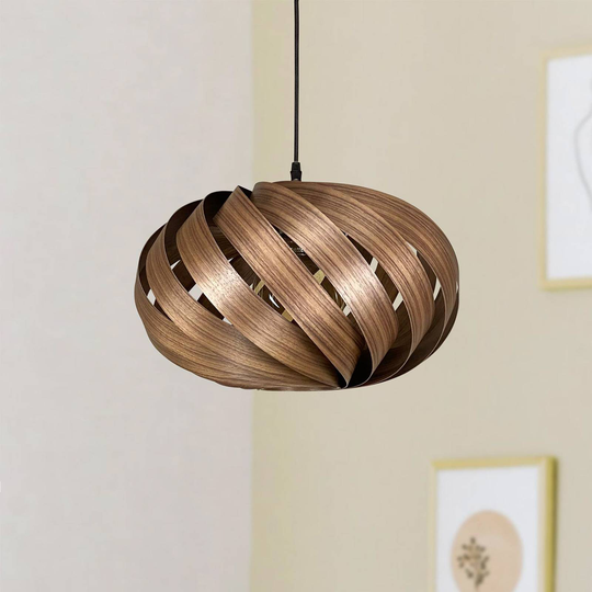 Gofurnit Serentia pendellampa, nötträd, Ø 45 cm