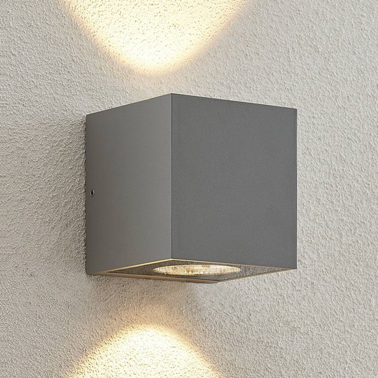 Arcchio Tassnim utomhusvägglampa, silver 2 LED