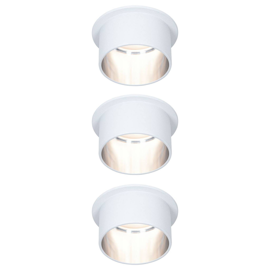 Paulmann Gil LED-inbyggnad vit matt/järn 3-pack