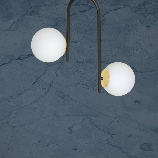 Taklampa Grand, svart/guld, 2 lampor