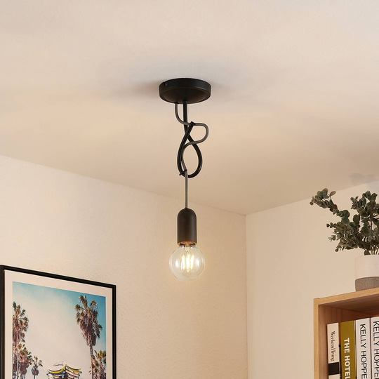 Lucande Jorna hänglampa, 1 lampa, kabel grå