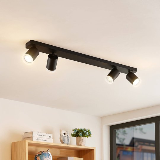 Arcchio Efilius takspotlight, svart, 4 lampor