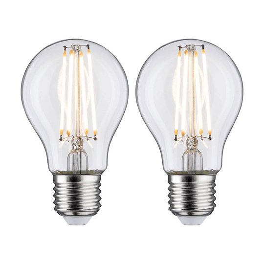 LED-lampa E27 7W filament 2 700 K klar 2-pack