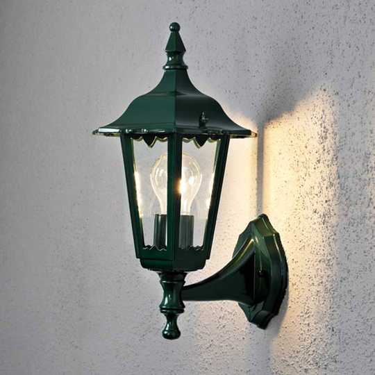Utomhusvägglampa Firenze, stående, 36cm, grön