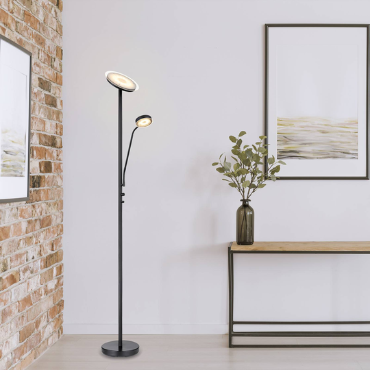 LED-golvlampa Ernst med flexarm, svarta