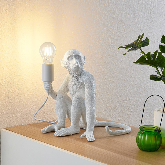 Lindby Monki bordslampa i apform, vit