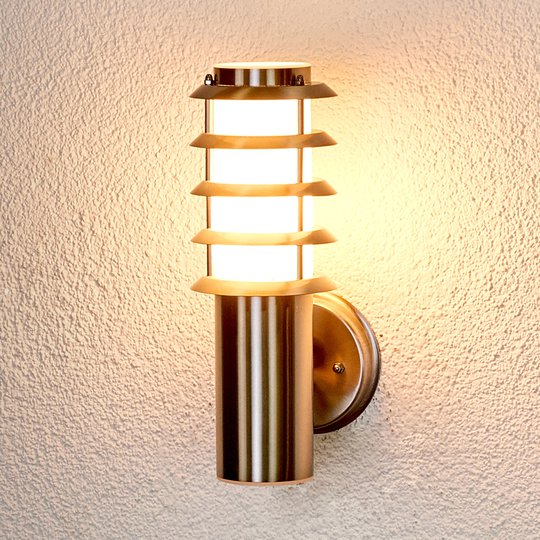 Vacker sensor-utevägglampa Selina, rostfritt stål