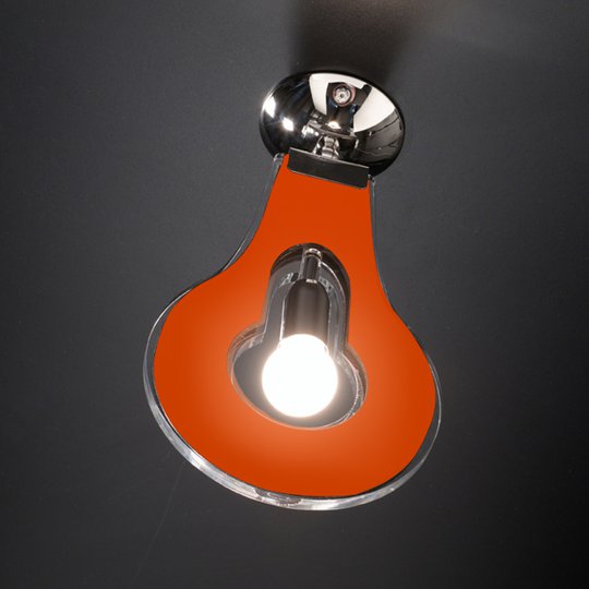 Orange, originell taklampa Flat