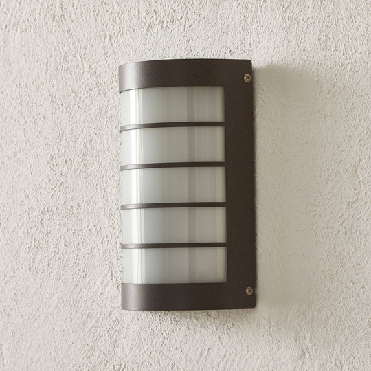 Utomhusvägglampa Aqua Marco med raster, antracit