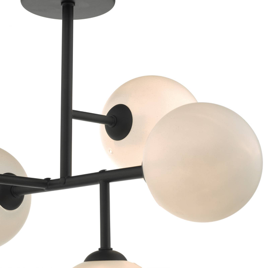 Taklampa Euan med glaskulor, 5 lampor
