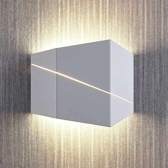 LED-vägglampa Nikolae, 18 cm, vit