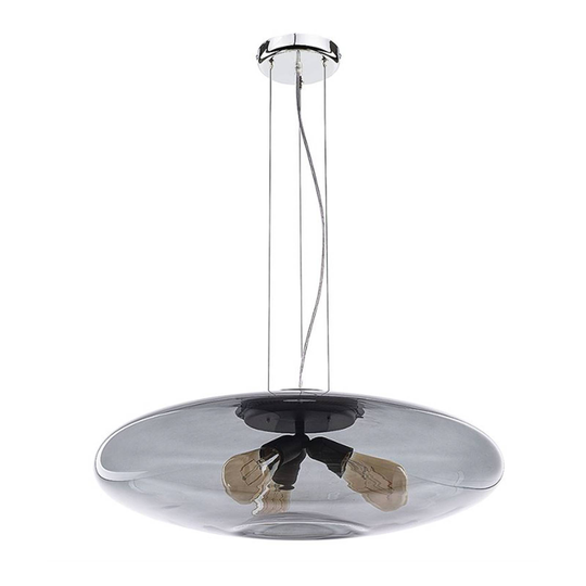 Hänglampa Gala av glas, Ø 60 cm, grafit