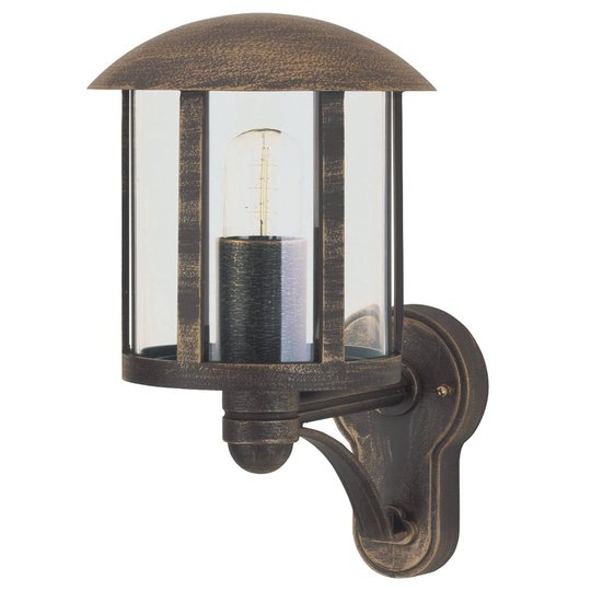 Utomhusvägglampa Genefe, utan sensor, brun