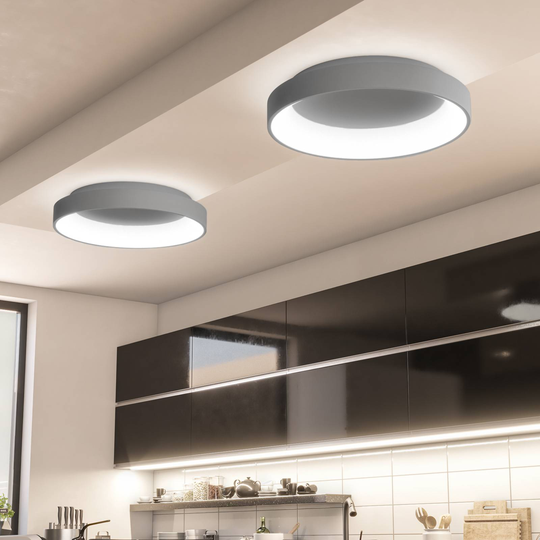 LED-taklampa Shay, grå, Ø 39 cm
