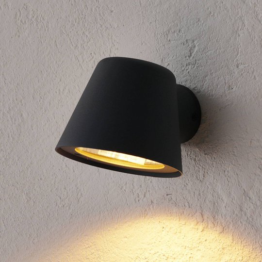 Antracitfärgad LED-utomhusvägglampa Dingo, GU10