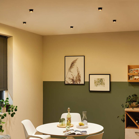 Paulmann Gil LED-inbyggnad svart matt/guld 3-pack