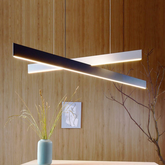LED-hänglampa Apollo, längd 146 cm, vit
