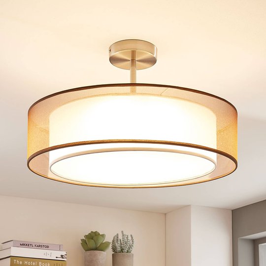 LED-taklampa Pikka, dimbar i 3 steg, brun