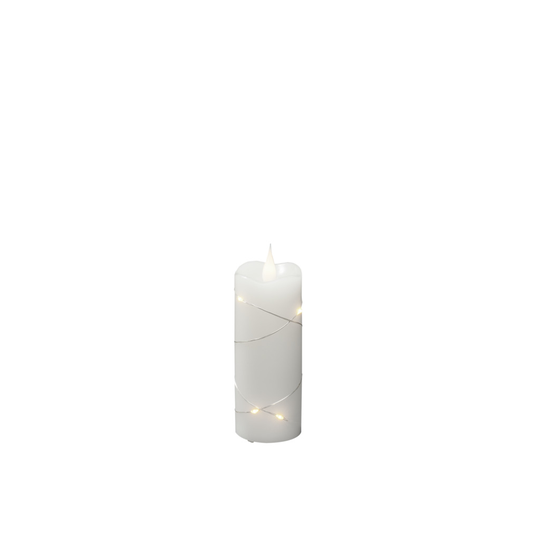 Vaxljus 5x12,7 cm LED vitt (Vit)