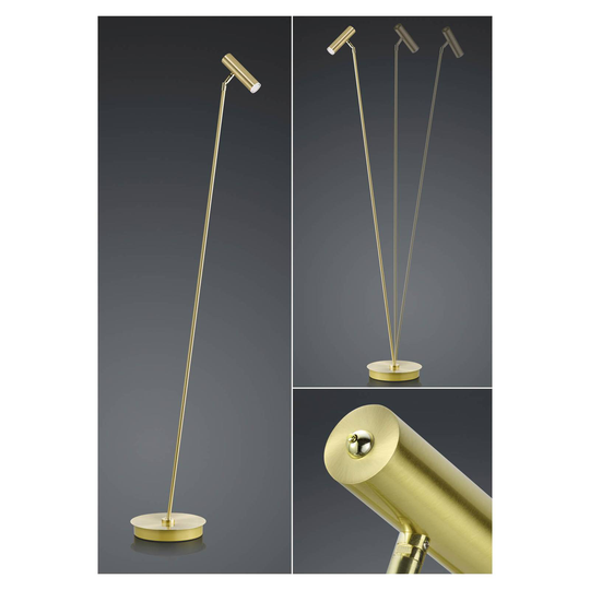 B-Leuchten Tom LED-golvlampa, dimbar, mässing