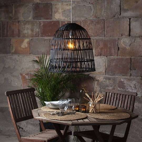 Lampskärm Knute, utan uttag, Ø 48 cm, svart