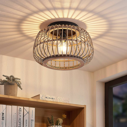 Lindby Bominio taklampa av rotting, 40 cm