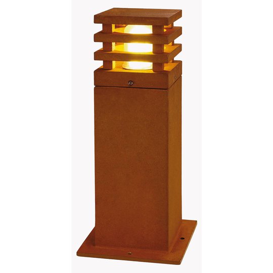 40 cm hög LED-sockellampa Rusty kvadratisk