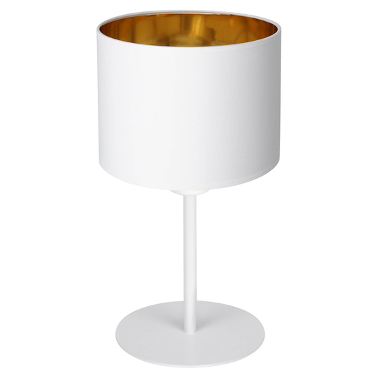 Bordslampa Soho, cylindrisk höjd 34 cm vit/guld