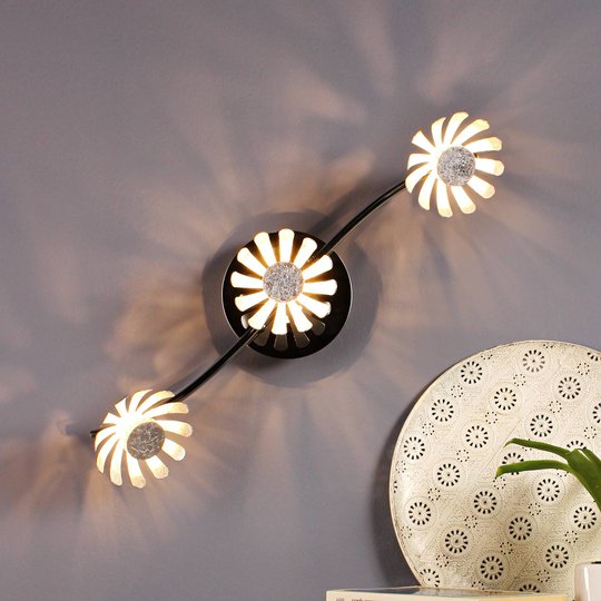 LED-vägglampa Bloom 3 lampor silver