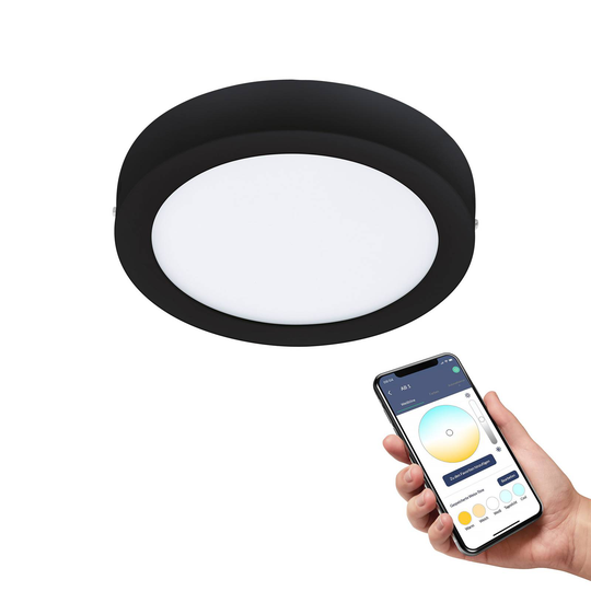 EGLO connect Fueva-Z taklampa, Ø 21 cm svart